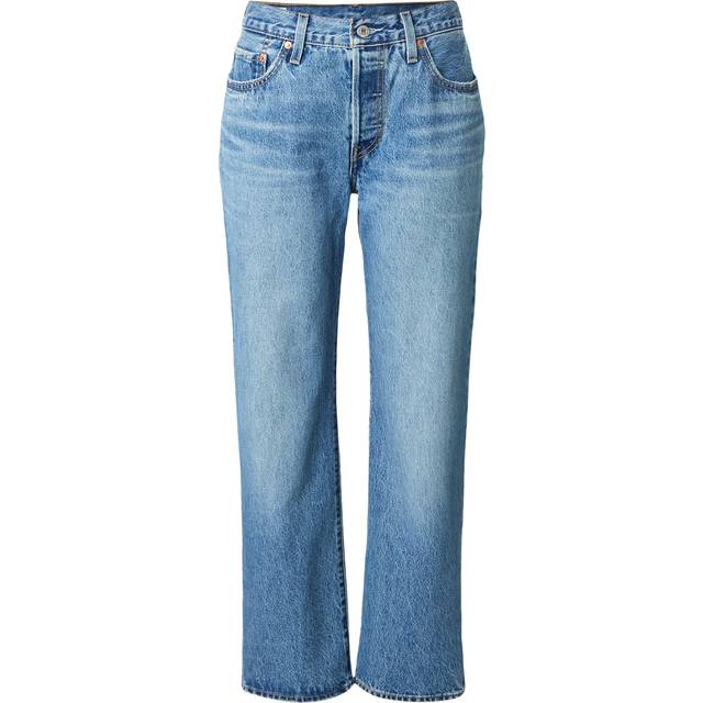 Levi's – 501 – Blekblå, korta jeans med rak passform