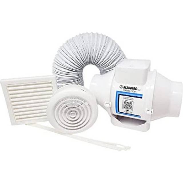 Blauberg Turbo-E Bathroom Shower Fan Kit 100mm with Timer - KIT-TURBO-E-100-T-DPR