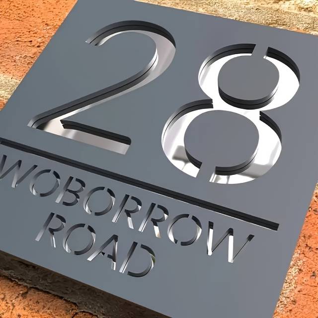 TEMU Customized Laser-cut Acrylic House Number Plate - In Golden/silvery/black, Featuring A Modern 3d Design, Suitable For Outdoor Street Addresses And Home Decoration.