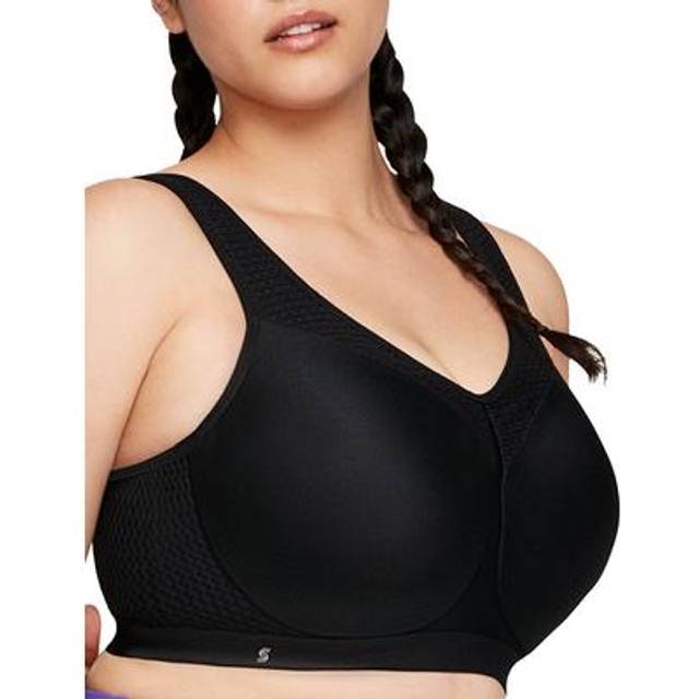 Glamorise Full Figure Plus Size High Impact Wonderwire Sports Bra - Black