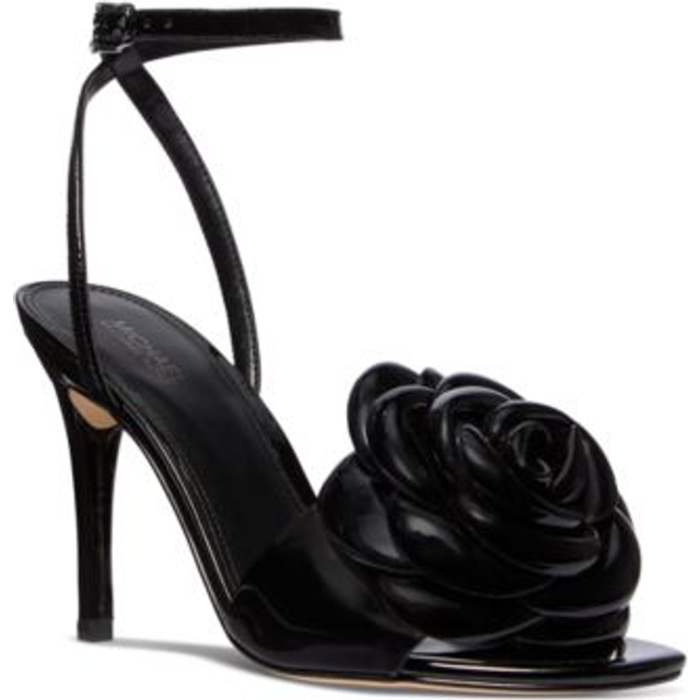 Michael Kors kvinnors Elodie sandaler med klack, Svart, 7.5