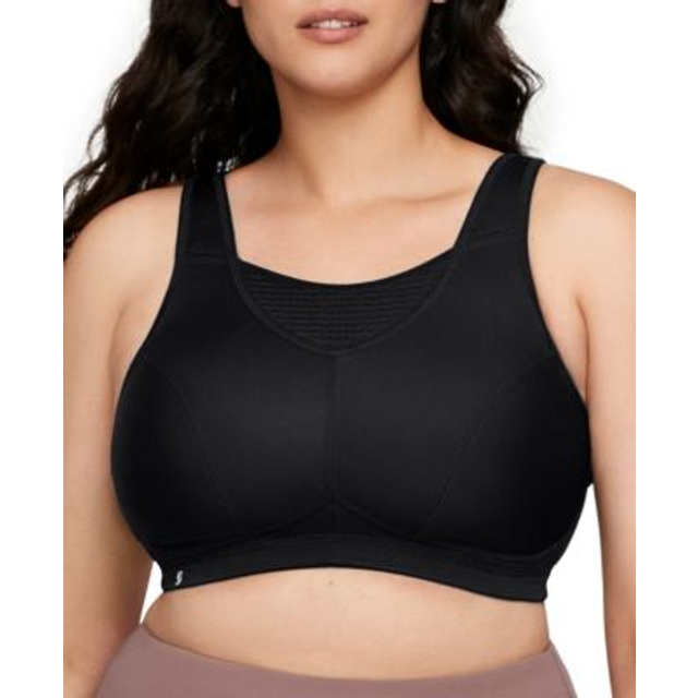Glamorise Full Figure Plus Size No-Bounce Camisole Wirefree Sports Bra - Black