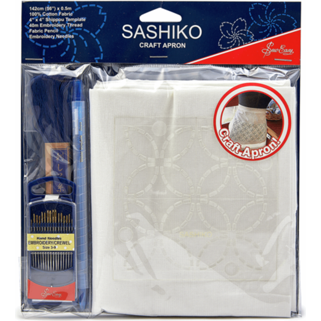 Sashiko Apron Kit - Blue
