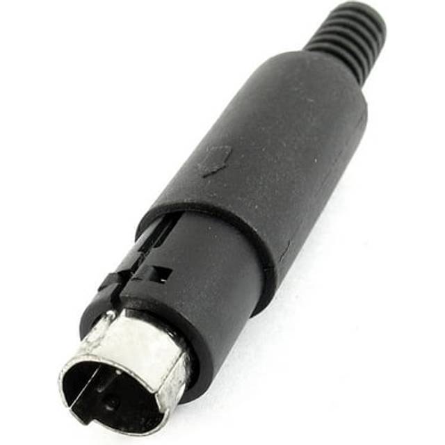 Black Mini Din 3p Male In-line Socket Audio Adapterconnector