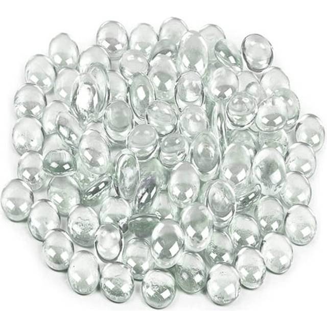 Galashield Clear Flat Glass Marbles for Vases Glass Gems Beads Pebbles Vase Filler (5 LBS  Approx. 450 PCS)