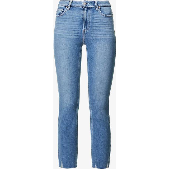 Paige Womens Mel Destroyed Hem Cindy High-rise Stretch-denim Jeans 24