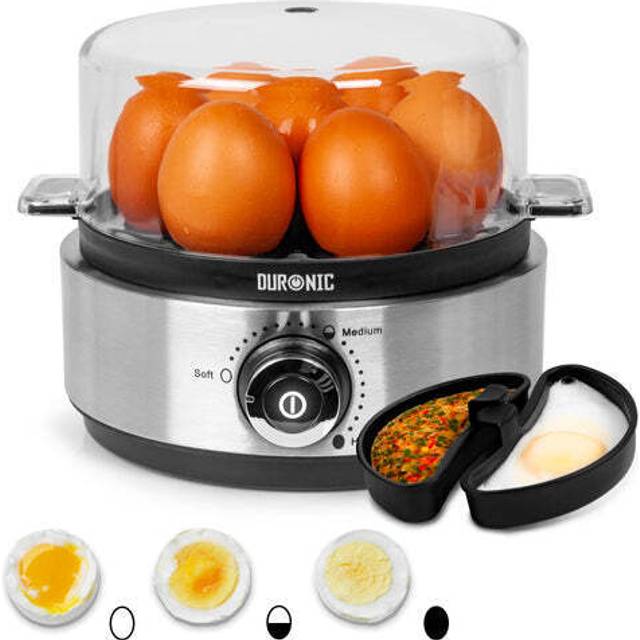 Duronic Electric Egg Boiler EB40 BK Steamer for Eggs Egg Boiler Machine Egg Poacher Machine for 7 Soft Medium Hard Boiled Eggs