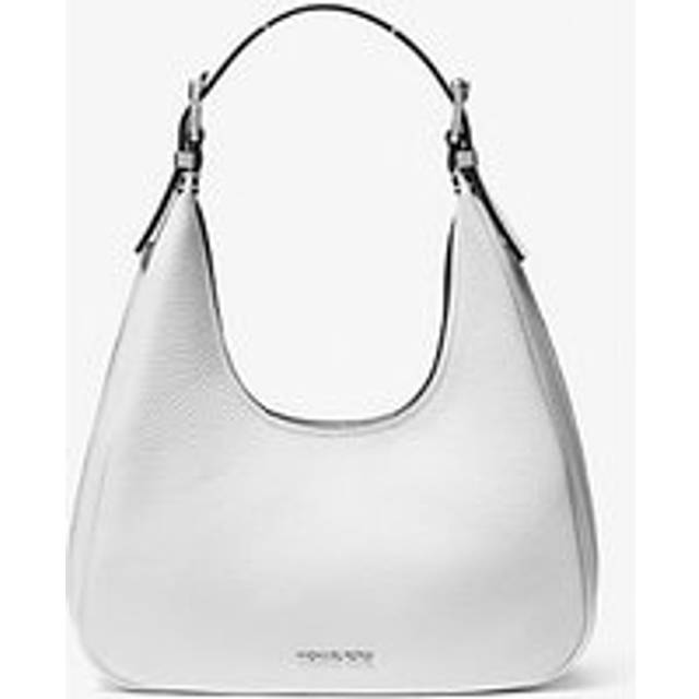 MK Nolita Small Pebbled Leather Hobo Shoulder Bag - White - Michael Kors