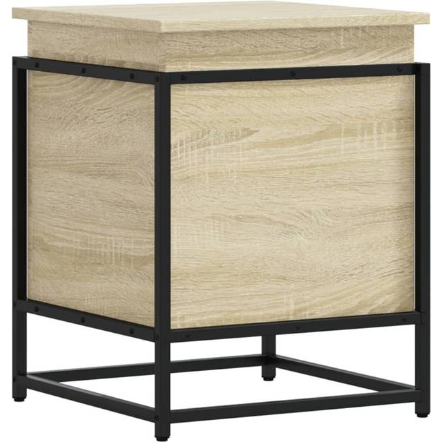 vidaXL Storage Box with Lid Sonoma Oak 40x40x51.5 cm Engineered Wood - Brown