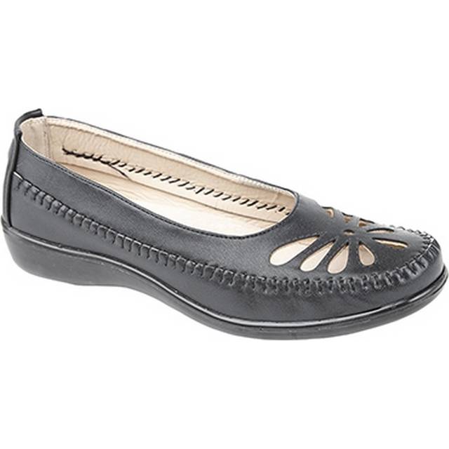 (8 UK, Black) Boulevard Womens/Ladies Punched Summer Casual Shoes