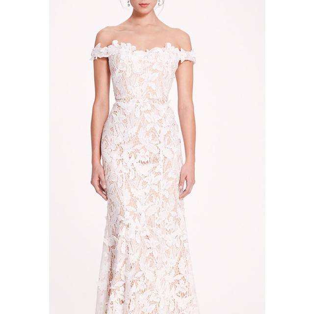 Marchesa Notte Lace Guipure Dress
