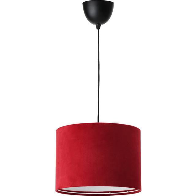 SUNNEBY / MOLNSKIKT taklampa, svart/mörkröd sammet, 33 cm