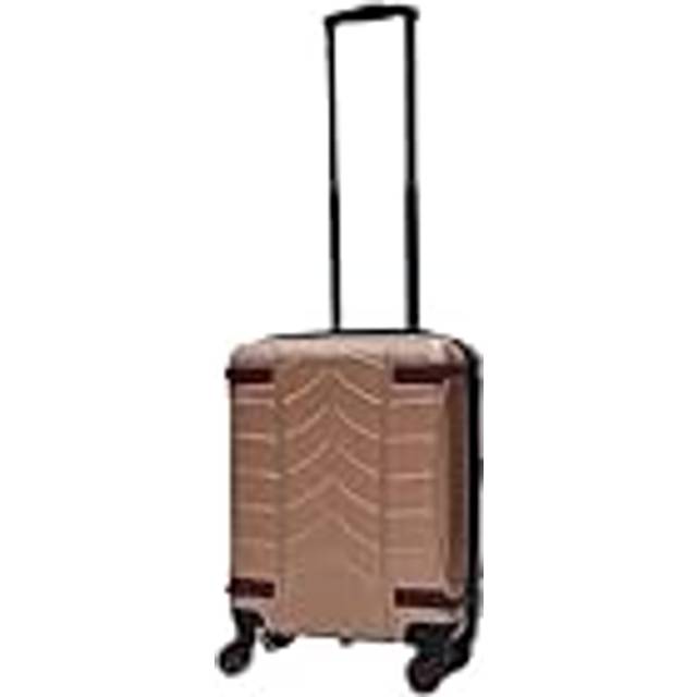 Infinity läder stark kabinväska 55 x 40 x 23 cm hårt skal bagage lämpligt för Easyjet, Ryanair, Jet 2 betalt handbagage, Rosa guld, Cabin 20", Handbagage