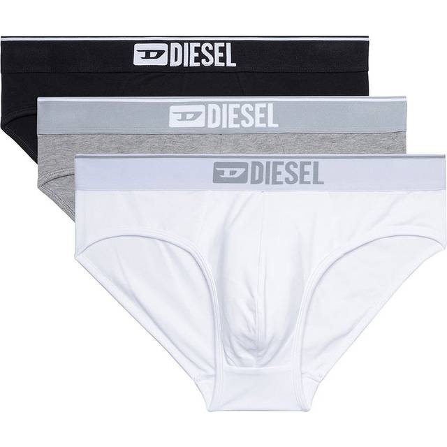 Diesel - Lot de trois slips couleur unie à logo - Culottes - Homme - Polychrome - M