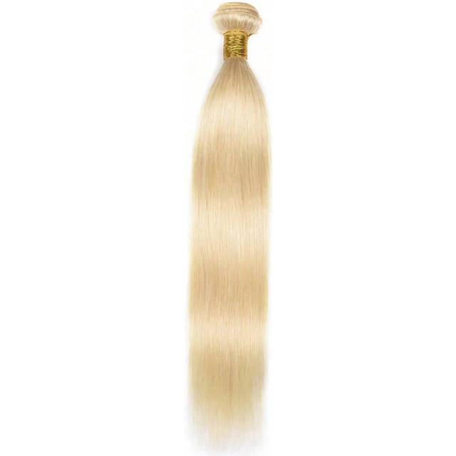 9AM Hair 613# Light Blonde Color Straight Virgin Human Hair Weave Bundles 100% Raw Unprocessed 613 Platinum Blonde Hair Weft Easy To Dye