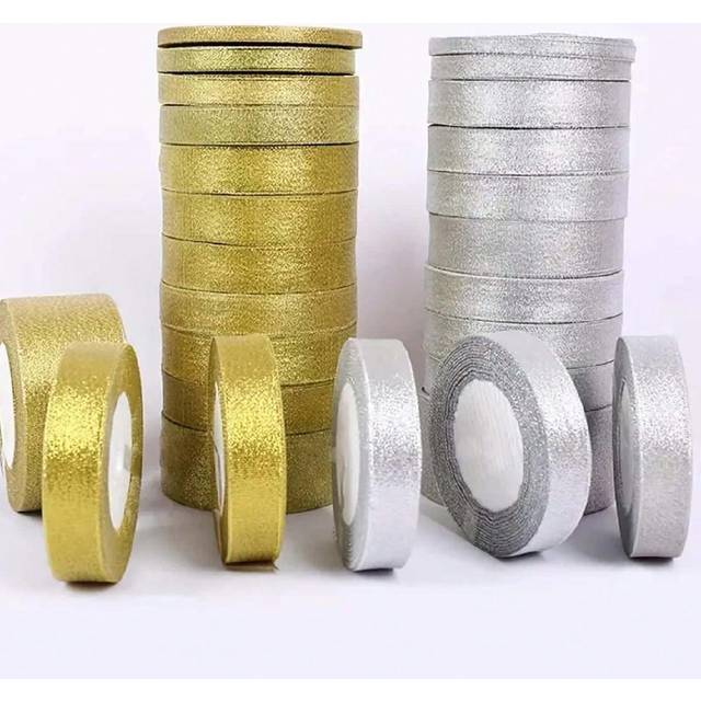 SHEIN 1 Roll 22meters, Champagne Golden Packaging Ribbon Bow, Color Ribbon, Polyester Satin Ribbon, Gift Box Silk Ribbon, Jacquard Woven Ribbon Mother&#39;s Day