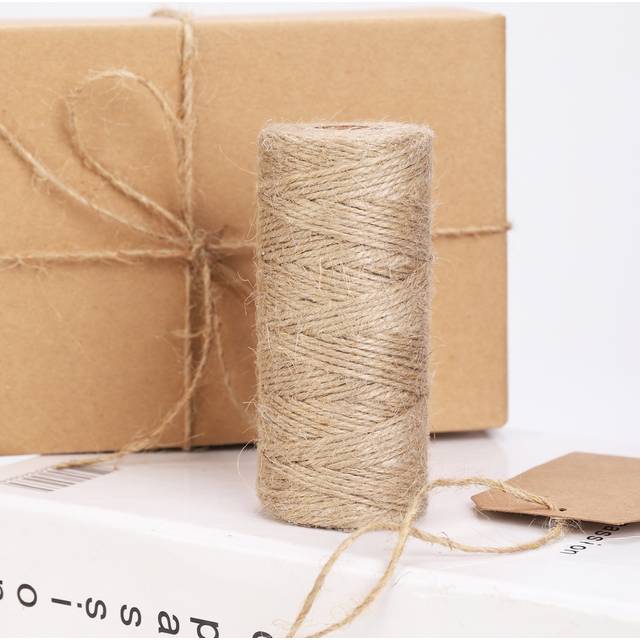 SHEIN 1roll Gift Wrap Hemp Rope, Khaki Hemp String For Gift Bag Wrapping