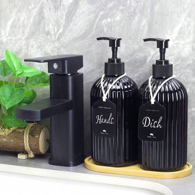 SHEIN 2pcs Refillable Soap Dispenser With Funnel, 16.91 Fl Oz, Suitable For Dish Soap, Hand Soap, Shampoo And Body Wash Dispenser, Great For Kitchen And Bat