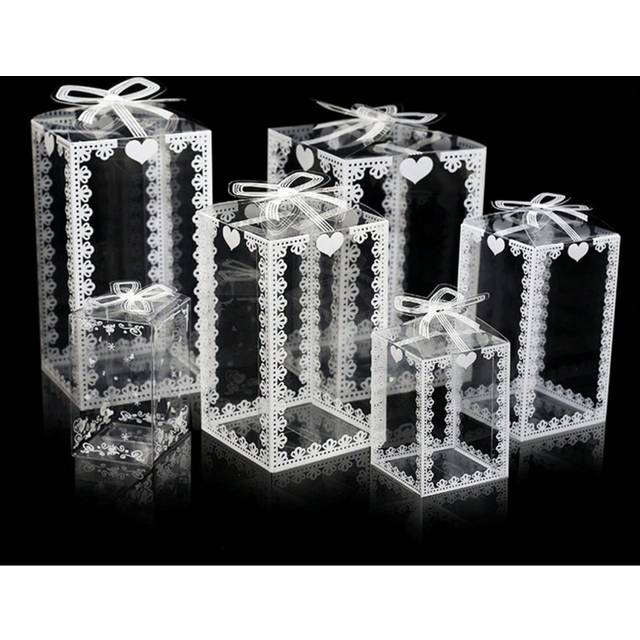 SHEIN 10pcs Transparent PVC Packaging Box, Birthday, Wedding, Valentine&#39;s Day Gift, Packaging Gift Box, Folding Gift Box, Packaging Box, Birthday Party Supp