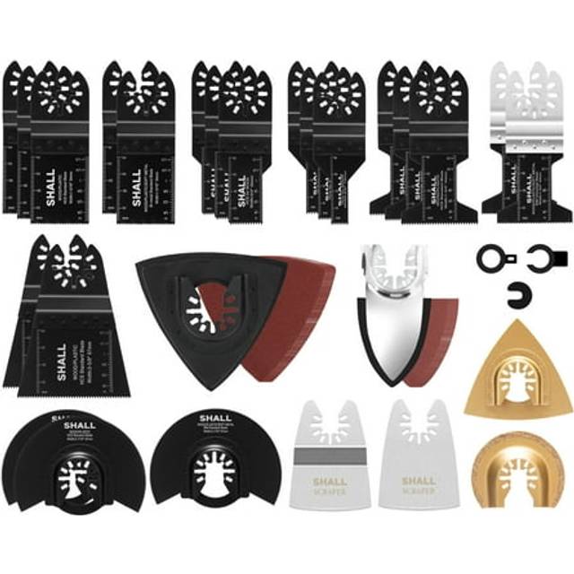 102PCS Multitool Blades, Oscillating Multi Tool Accessories Kits, HCS & Bi-Metal Blades, Sanding Pad, Sandpaper, Scraper, Carbide Grit Rasp,