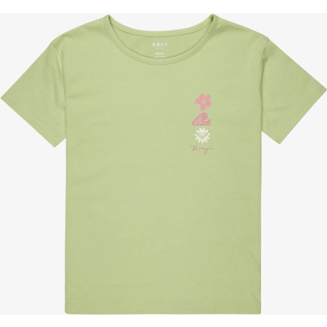 Girl's Roxy Kids Day and Night Short Sleeve T-Shirt - Yellow - Size: 8 years