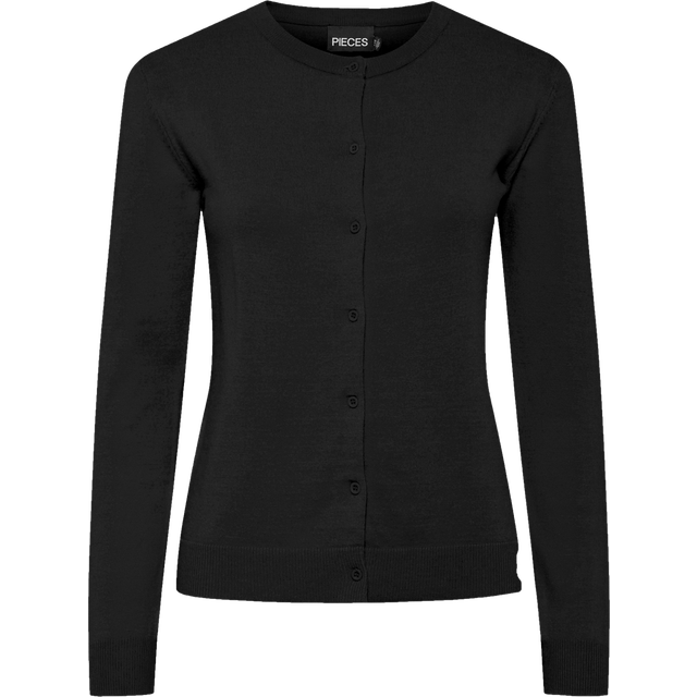 Pieces Pcnora LS Oneck Knit Cardigan Noos Dam Koftor & Cardigans Stl. M - Från Magasin - Sort (M)