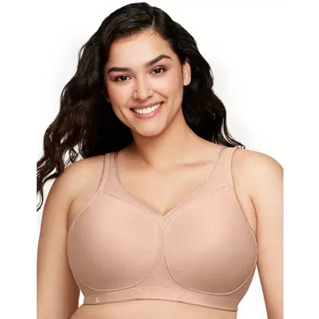 Glamorise Full Figure Plus Size MagicLift Seamless Wirefree Sports Bra - Natural