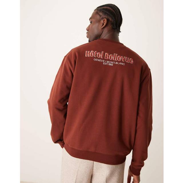 Mango – Vinröd sweatshirt med rund halsringning och tryck