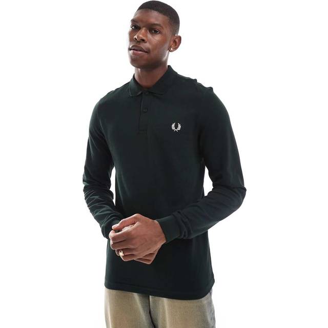 Fred Perry Long Sleeved Pique Polo T Shirt Green