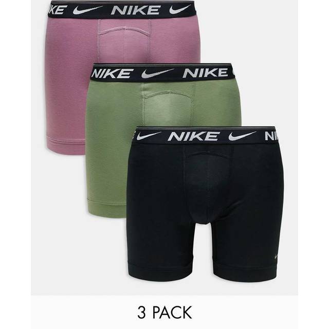 Nike – Dri-FIT Ultra Comfort – Gröna/svarta/plommonlila boxerkalsonger, 3-pack-Flera