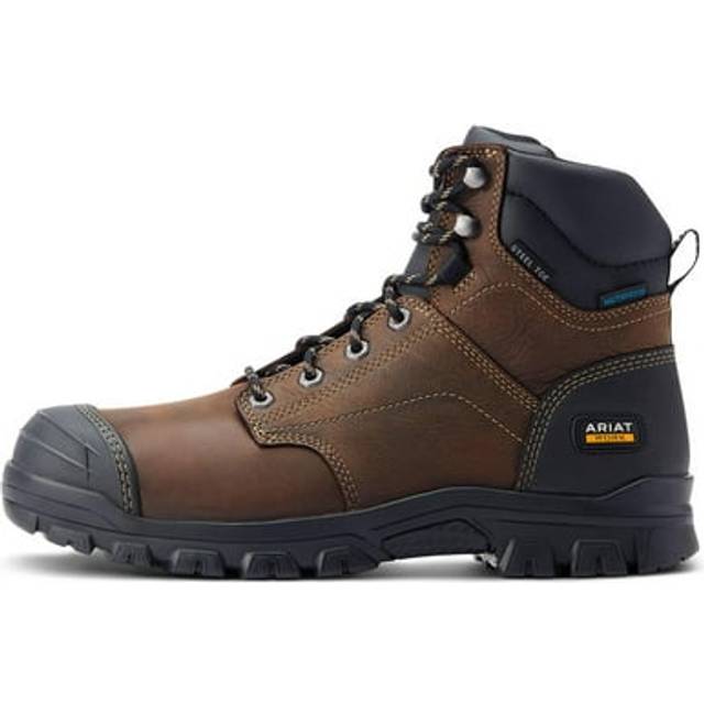 Men's Treadfast 6" Waterproof Steel Toe Work Boots in Dark Brown, D Medium Width, Size 7, by Ariat