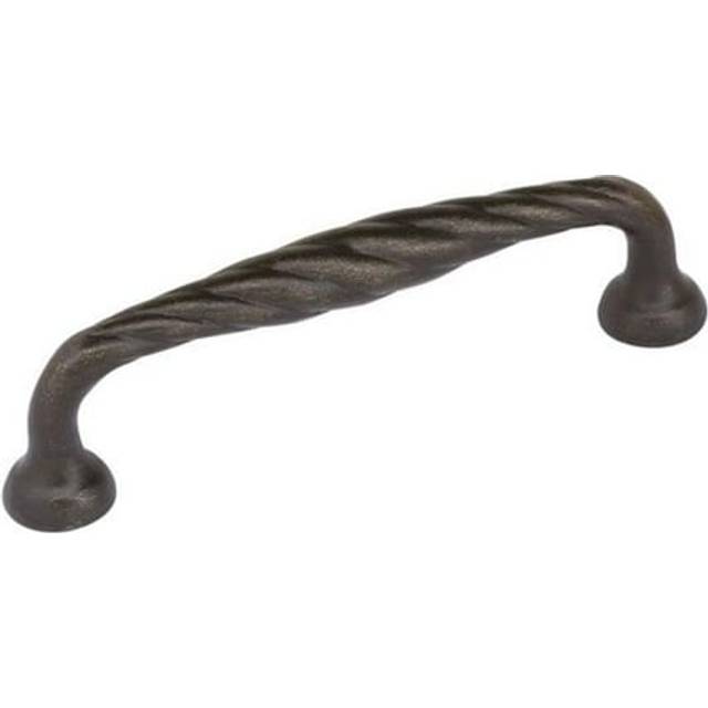 3.5 in. Center to Center Tuscany Twist Cabinet Pull, Medium Bronze