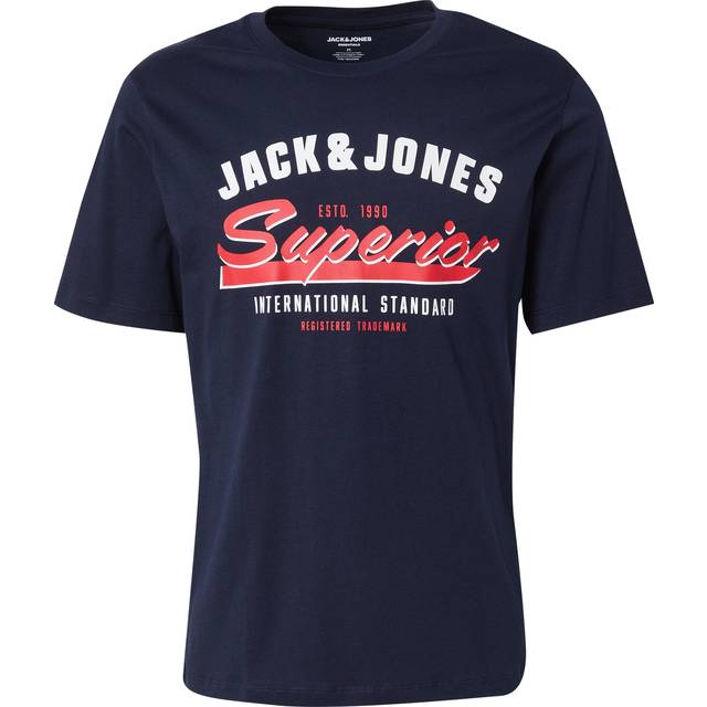 Round neck T-shirt Jack & Jones Logo - Bleu - 2XL