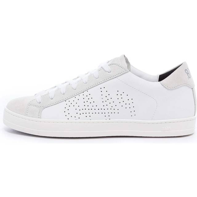 P448, Sneakers, male, White, 7 UK, White Trainers with Beige Details