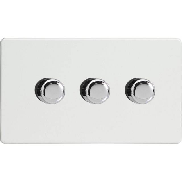Varilight V-Pro 3 Gang LED Dimmer Switch Premium White