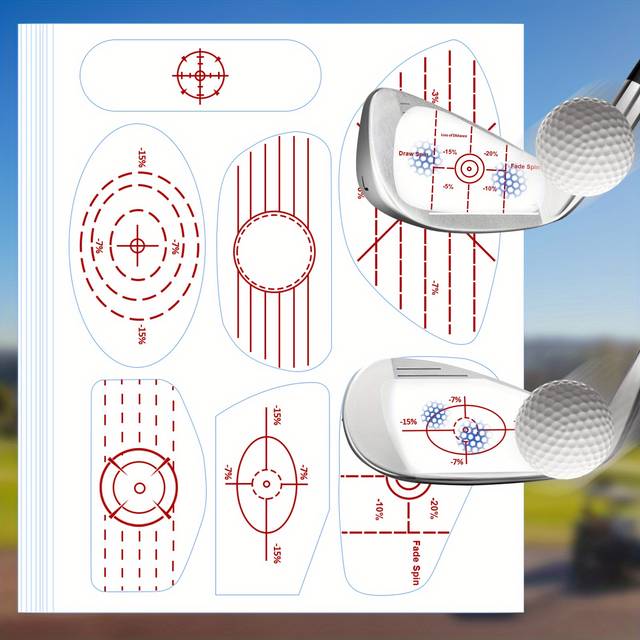 TEMU 70pcs Tape Labels - Precision Sweet Spot Stickers For Woods, Irons & Putters, Swing Trainer Aid To Improve Ball , White Paper Labels With Red Alignment