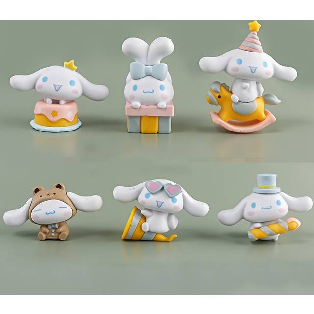 TEMU 1pc Cinnamoroll Decorative Figurine - Adorable Cartoon Rabbit In Unique Outfits, Decoration, Party Gifts | Durable Pvc, No Battery Needed, Rabbit Accessories