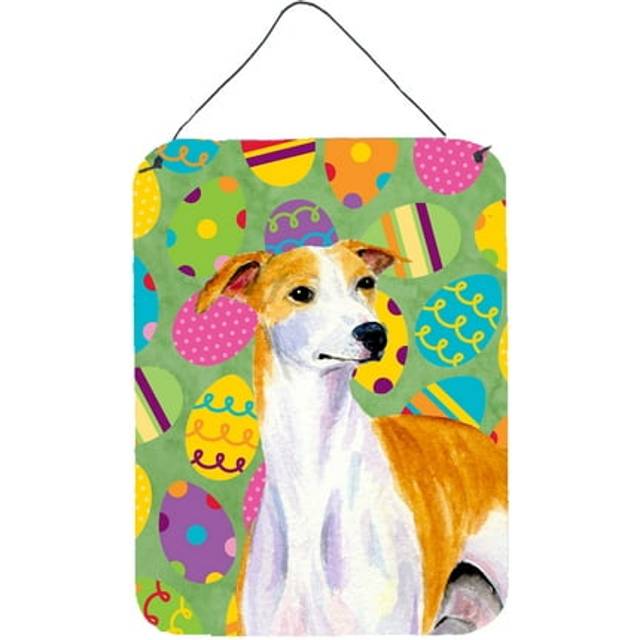 """""Caroline's Treasures Whippet Easter Eggtravaganza Aluminium Metal Wall or Door Hanging Prints  16"""""""" x 12""""""""  Multicolor"""""