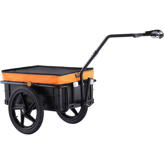 Vevor CGKZGHJG100BKKTQKV0 88 lbs Load Capacity Heavy-Duty Bicycle Wagon Cart Fits 24-28 in. Bike Wheels
