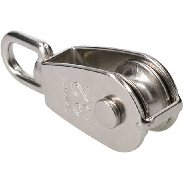 AB Tools 32mm Pulley Block Rope Rigging 316 Marine Grade Stainless Steel Swivel Eye - One Size