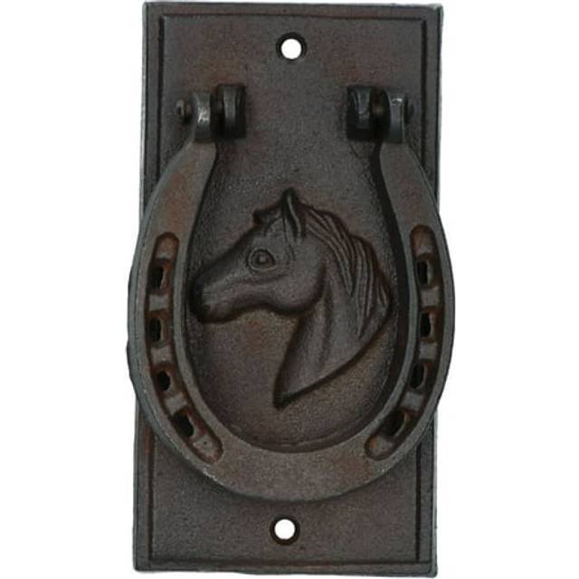 Horse Mare Shoe Head Door Knocker Bell Ringer Cast Iron Garden Shed Stable