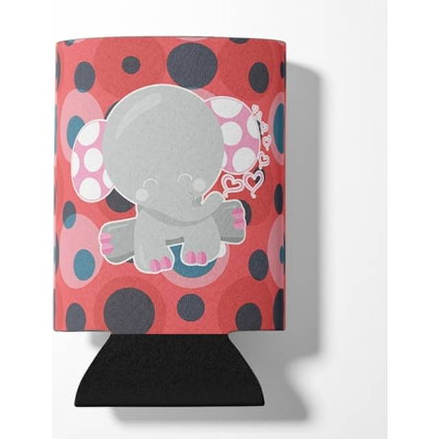 """""Caroline's Treasures Elephant Lots of Polkadots Can or Bottle Hugger  Can Hugger  Multicolor"""""