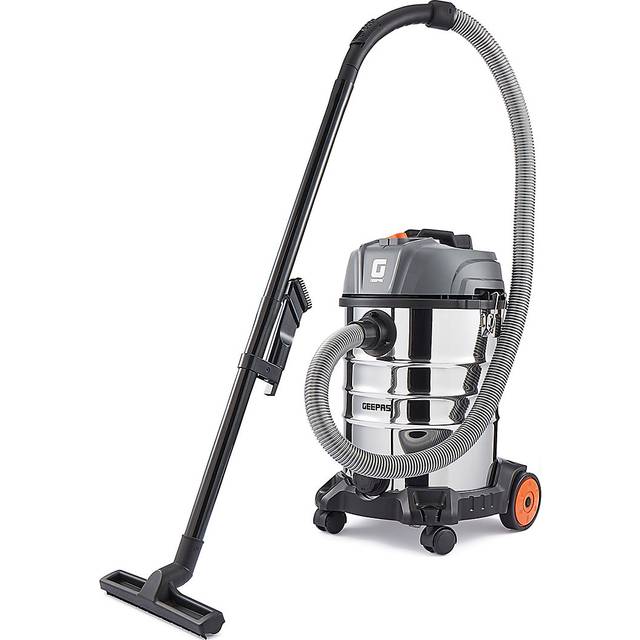 30L Cylinder Vacuum Cleaner Wet and Dry Bagless HEPA Filter 19kpa Powerful Suction 1400W - Silver - One Size