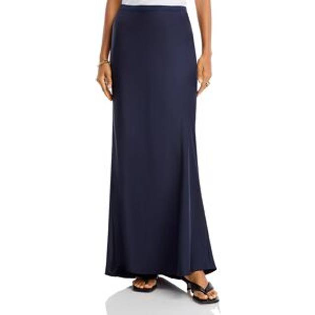 Anine Bing Bar Satin-Silk Maxi Skirt - XS - Blue