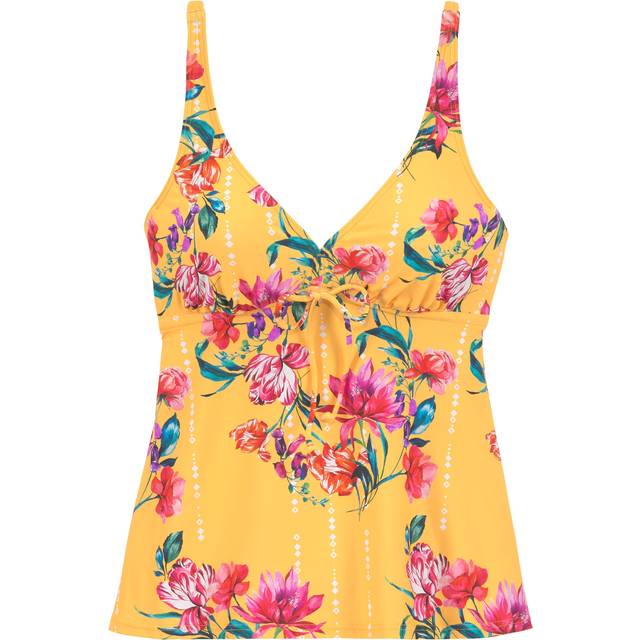 Sunseeker 'Modern' Floral Print Underwired Tankini Top - Yellow Print
