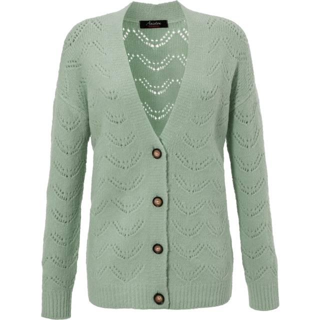 Aniston Ajour Cardigan - Green
