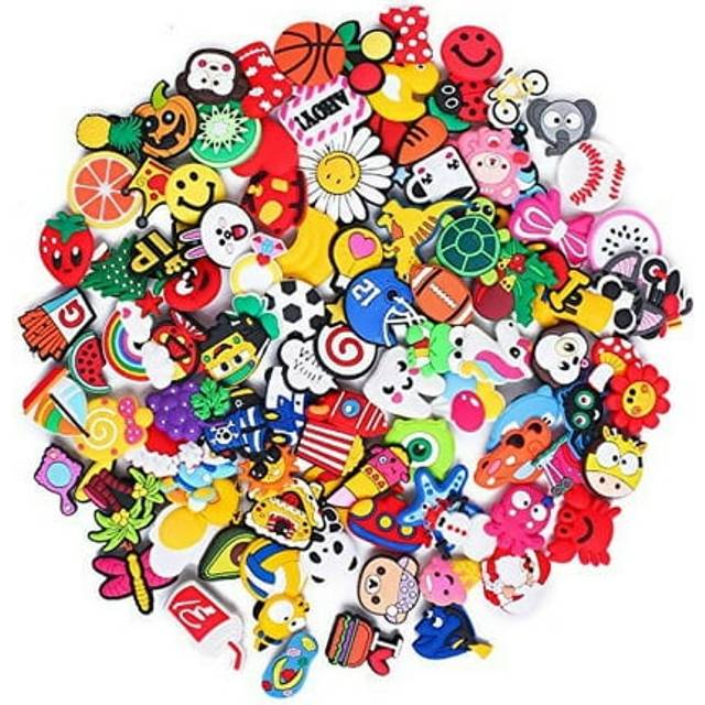 TANSWEET 30 50 100 125 pcs PVC Random Different Shape Shoe Charms for Shoe Decoration