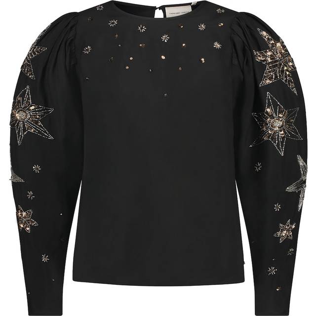 Fabienne Chapot, Blusar & Skjortor , Dam, L, Raja Beaded Top - black (L)