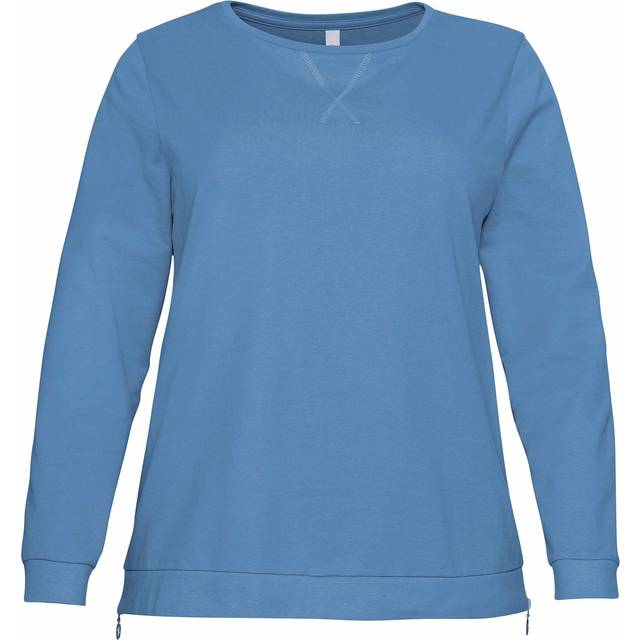 Sheego Side Zip Sweatshirt - Jeans Blue