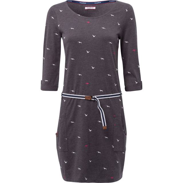 KangaROOS Patterned Jersey Dress - Anthracite